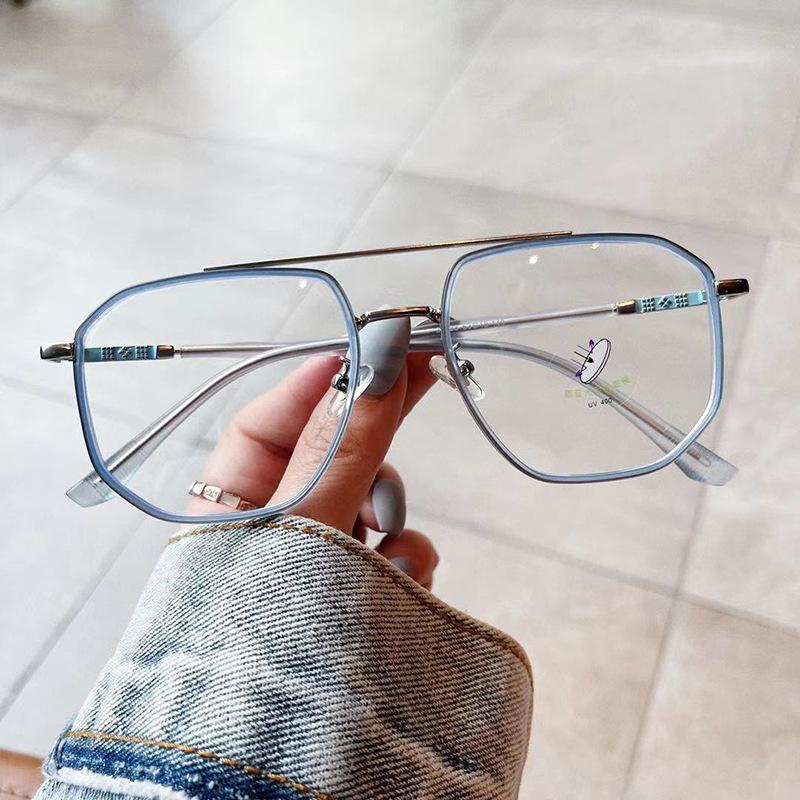 New Style Men Women Eyeglass Frames Polygon Shape Anti Blue Light Woman Glasses TR90 Material Glasses Trendy