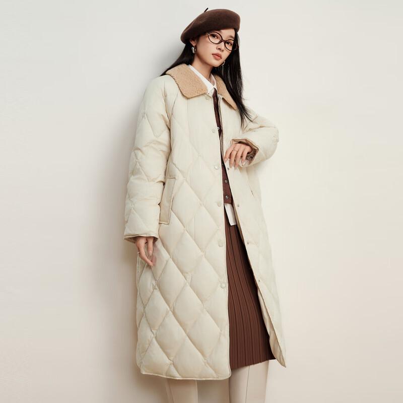 

Elva Island Women s Diamond Quilted Turn-Down Collar Down Jacket S