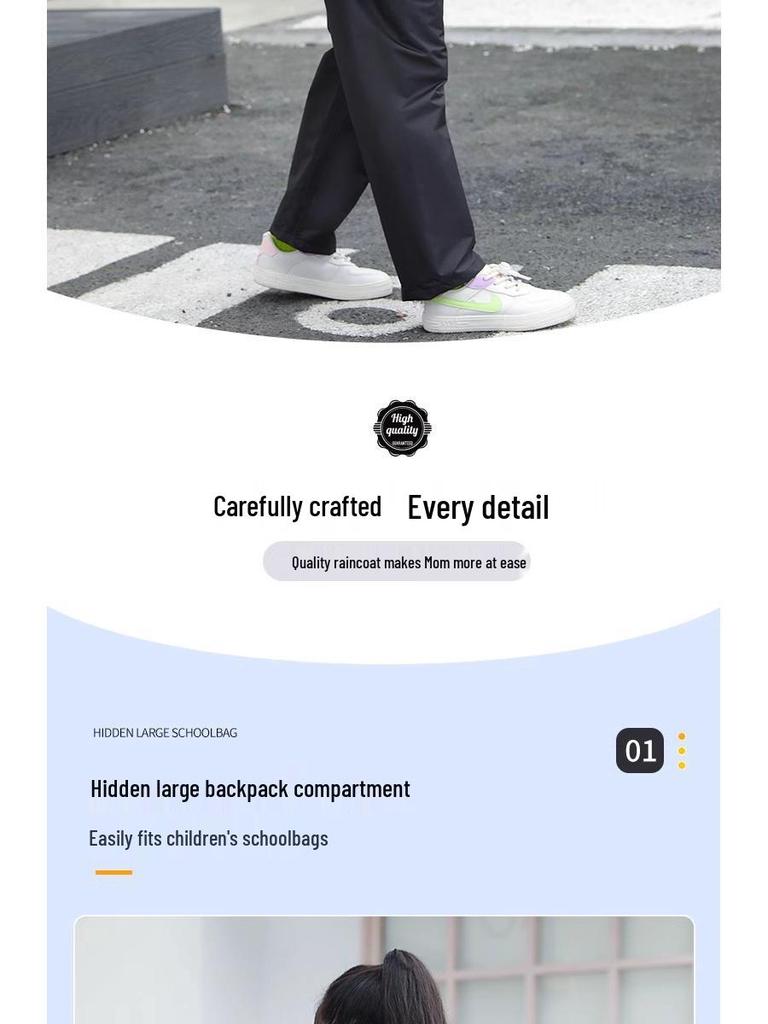 2023 Kids' Raincoat & Rain Pants Set - Boys & Girls Full Body Poncho for School