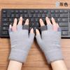 Autumn and Winter Cold-proof Plush Knitted Gloves Imitation Mink Cartoon Women's Plush Warm Half-finger Gloves
