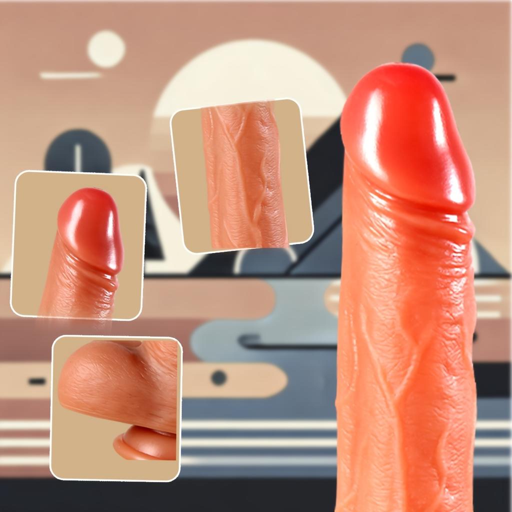 8.66" Realistic Liquid Silicone Electric Dildo with 10 Vibration&Telescopic Modes,Heated Function,Remote-Controlled,Suction Cup for Hands-Free Play