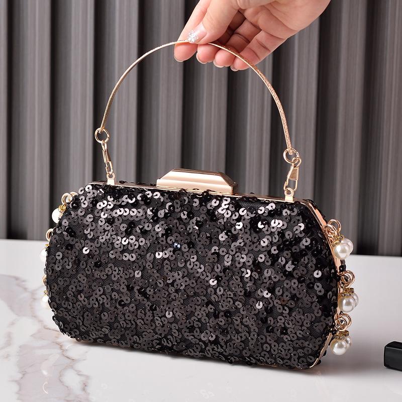 

Sequin Bags for Woman Diamond Clutch Luxury Designer Handbags Women s Shoulder Bag 2026 Small Evening Wedding Shiny Bling Purses чёрный