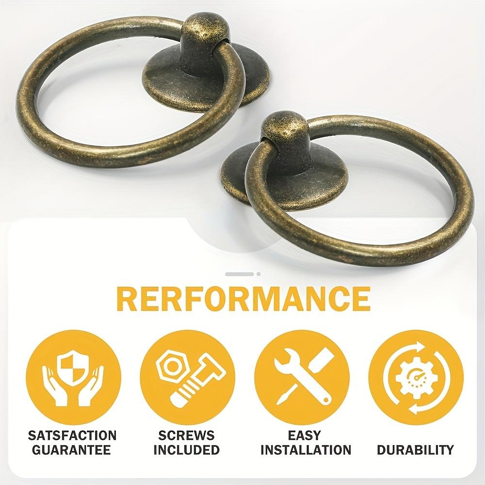 5/10 Stück Schubladenknöpfe aus Zinklegierung, 1,73*2,05 Zoll, Schrank-Schrankgriffe, Vintage-Möbel-Schubladengriffe, Einloch mit Befestigungsschrauben