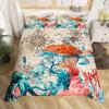 3D Octopus Sea Turtle Duvet Cover Retro Sailboat Crab Reptile Bedding Set Marine Mediterranean Style Jellyfish Comforter Cover