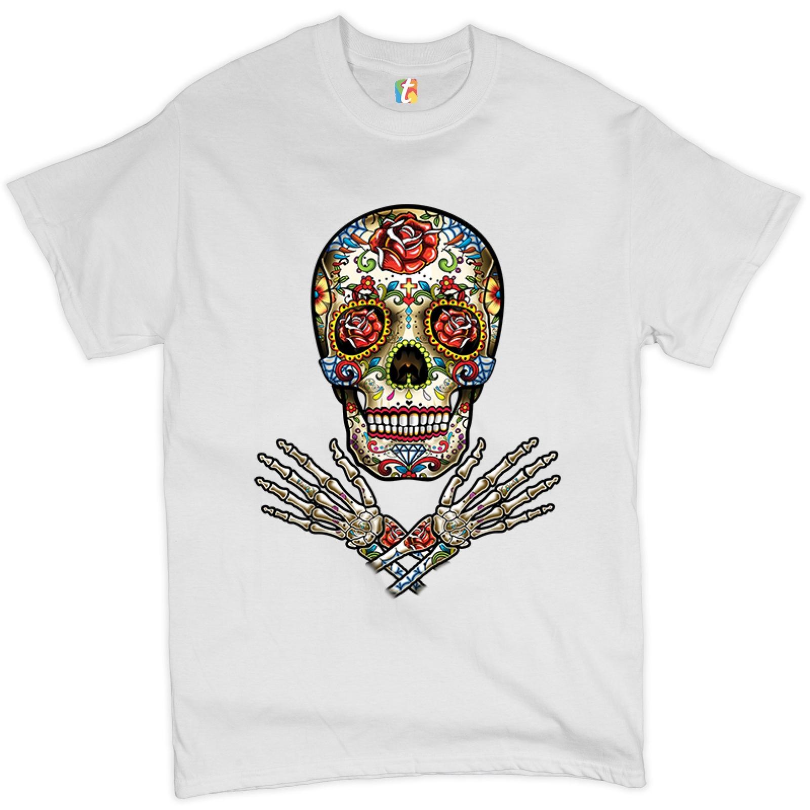 

Calavera Arms Crossed T-shirt Dia de los Muertos Day of the Dead Men s Tee S разноцветный