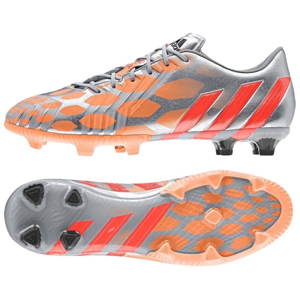 Adidas Predator Instinct Comfortable Fashion FG (Rubber Long Stud) Non-Slip Durable Soccer Shoes Women Soccer Shoes Silver Orange M18326