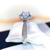Classic Female Rings 925 Silver 6 Claws Moissanite Rings for Women Promise Love Zircon Engagement Wedding Jewelry Gift