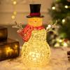 Handicraft Snowman Nightlight Creative Miniature Figurine Sculptures Glowing Snowman Statue  Party