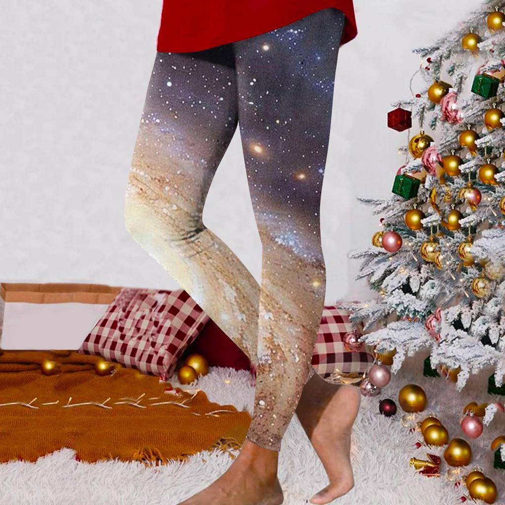 Women's Fashion Outdoor Sky Printed Slim Elastic Yoga Casual Pants