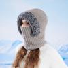 Knitted Mask Scarf All-In-One Hat Winter Velvet Thick Cap Women's Warm Ear Protection Cap