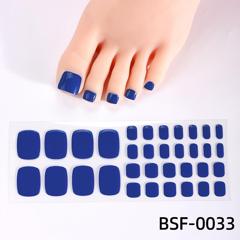 34tips UV Free Gel Toenail Sticker Solid Full Cover Gel Toenail Wraps Self-Adhesive Foot Nail Art Decoration