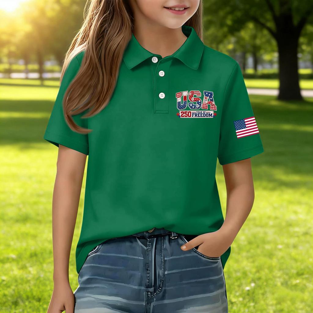 Children's Daily Casual Short-sleeved Print Tops T-shirts Shirts