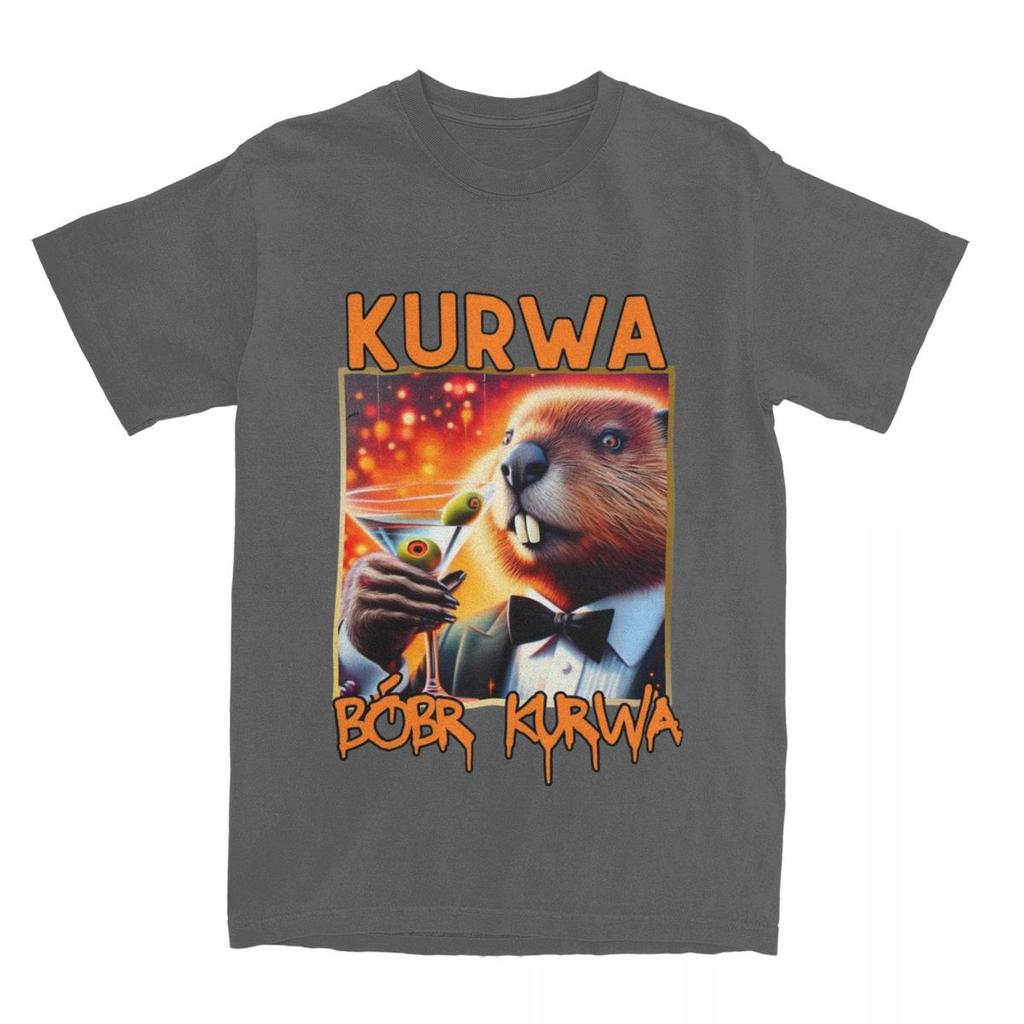Kurwa Bobr Kurwa Beaver T Shirt Summer Cute Animal Y2K Retro T Shirts Cotton Harajuku Tee Shirt For Men's Short-Sleeved Tops