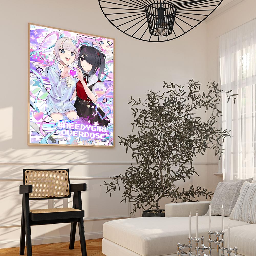 Needy Girl Overdose Game Self-adhesive Poster Fancy Wall Art Sticker for Living Room Bar Game Decorative Painting Aesthetic Art