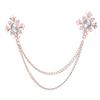 Fashion Tassel Crystal Cross Chain Brooch Women's Shirt Collar Pins and Brooches Personality Lapel Pin Buckle Women Accessories