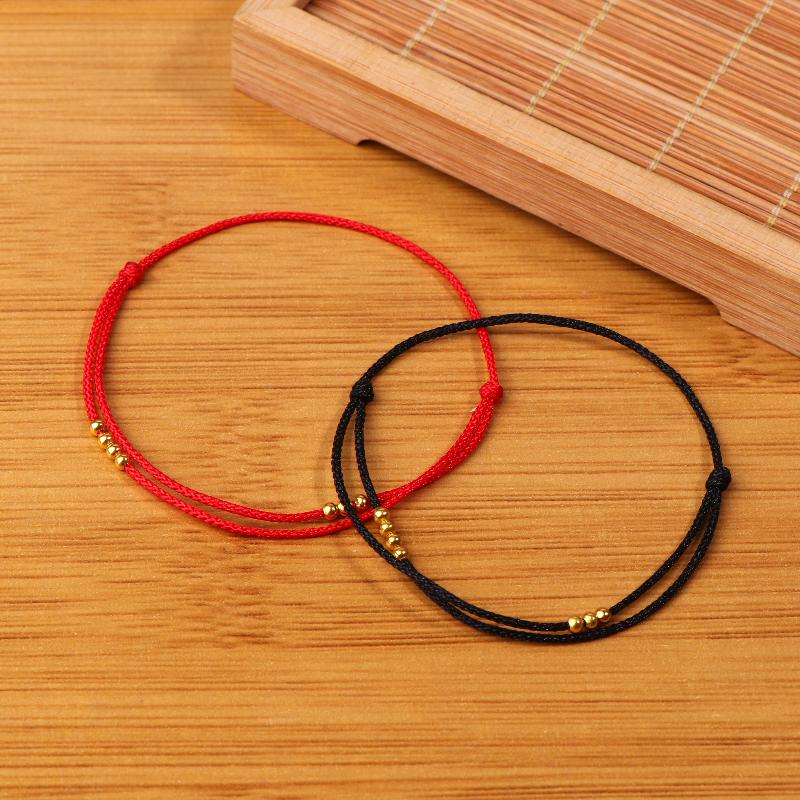 Handgemaakte Kralenarmband Rode Koord Verstelbaar Transfer Gelukskralen Eenvoudige Stijl Vriendschapsarmband Fijn Sieraden Cadeau