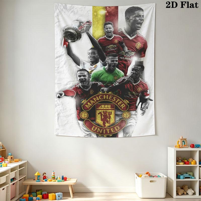 Retro MUFC CanvasWall Hanging Printed Fabric Blanket Decorative Tapestries for Bedroom Living Room Home Decor