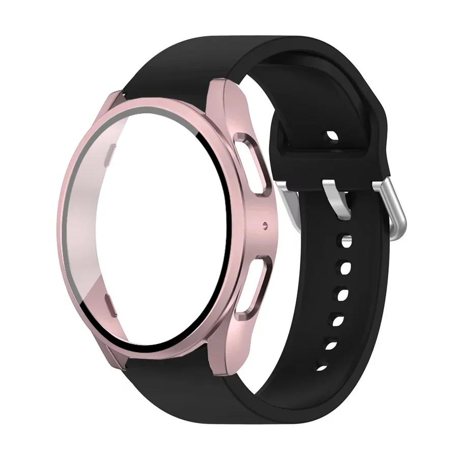 Lot de 2 Verre Trempé+Coque+Bracelet Pour Samsung Galaxy Watch 7 6 5 4 40mm 44mm Housse Protectrice d'Écran en PC Bracelet Galaxy Watch 6 7 5