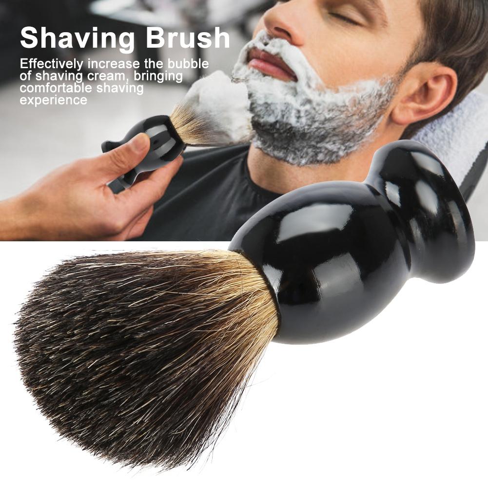 Portable Men Wood Handle Beard Shaving Brush Barber Salon Tool