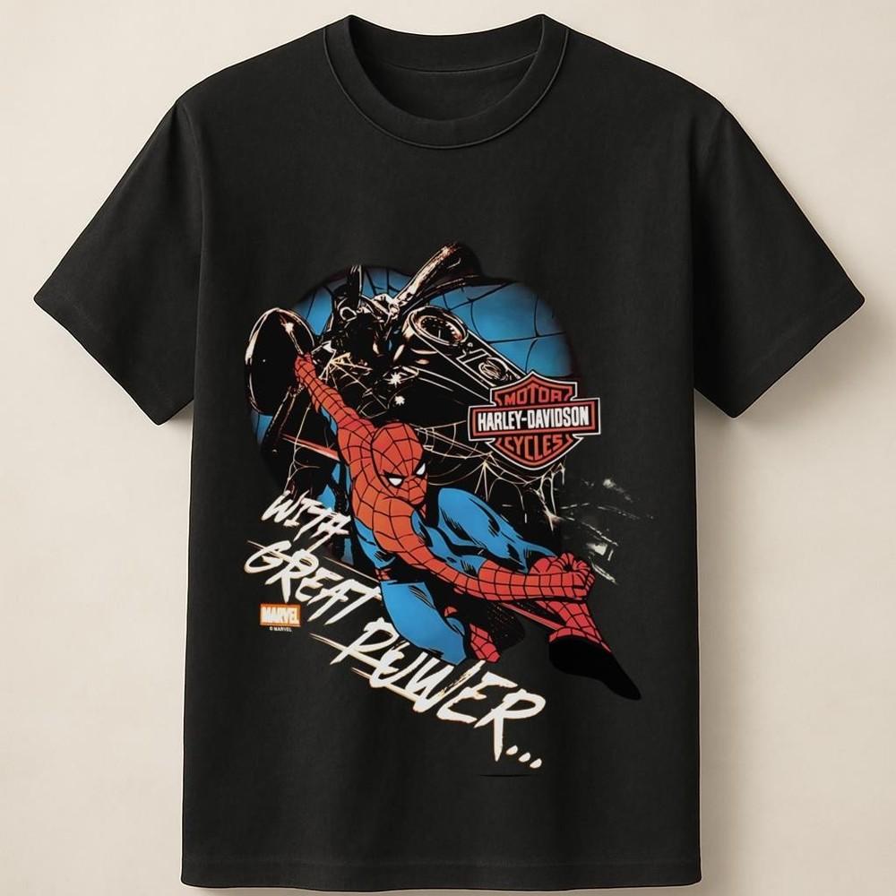 Spiderman Harley Davidson Motorcycle Comic Crossover Unisex T-Shirt Unisex T-Shirt M