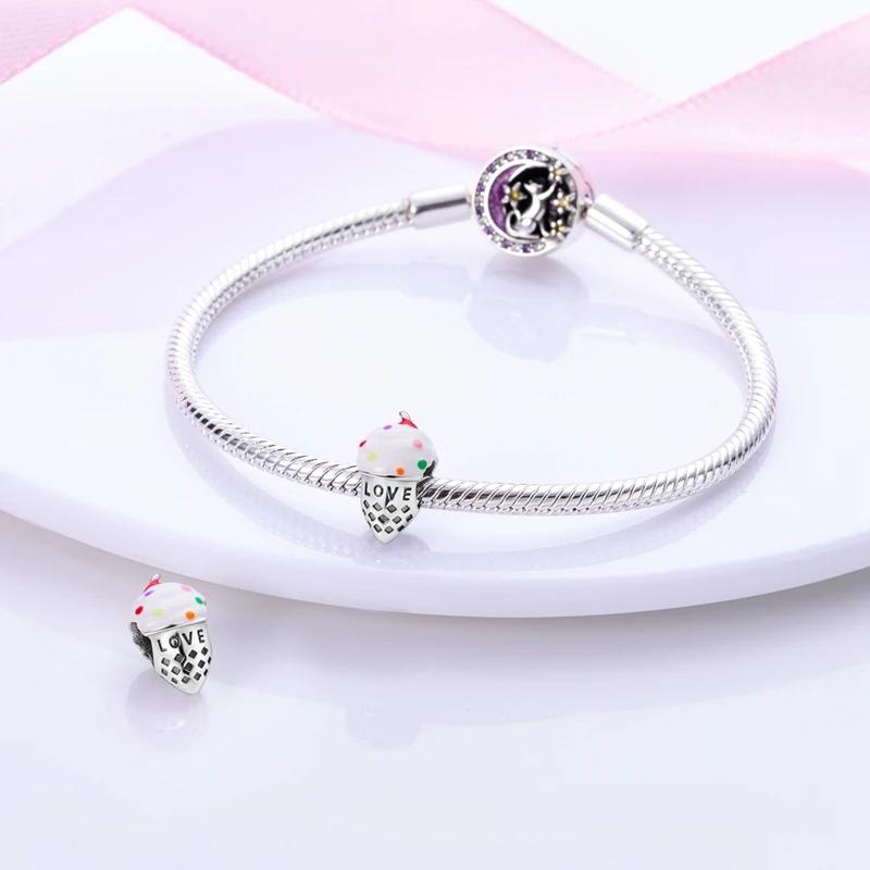 Colorful Love Ice Cream Beads Plata R Original Beads Fit Originalcharms Bracelet Beads Jewelry Gifts For Women