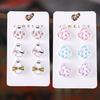 6 Paar bunte Spektralblumen-Ohrringe Gothic-Bluthandabdruck-Stecker-Ohrringe Einzigartige Ohrstecker für ein Mode-Statement