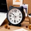 Small Metal Clock Cat Ear Alarm for Kids, Silent Non-Ticking Analog Clock, Battery Powered Home Office Desk Decor