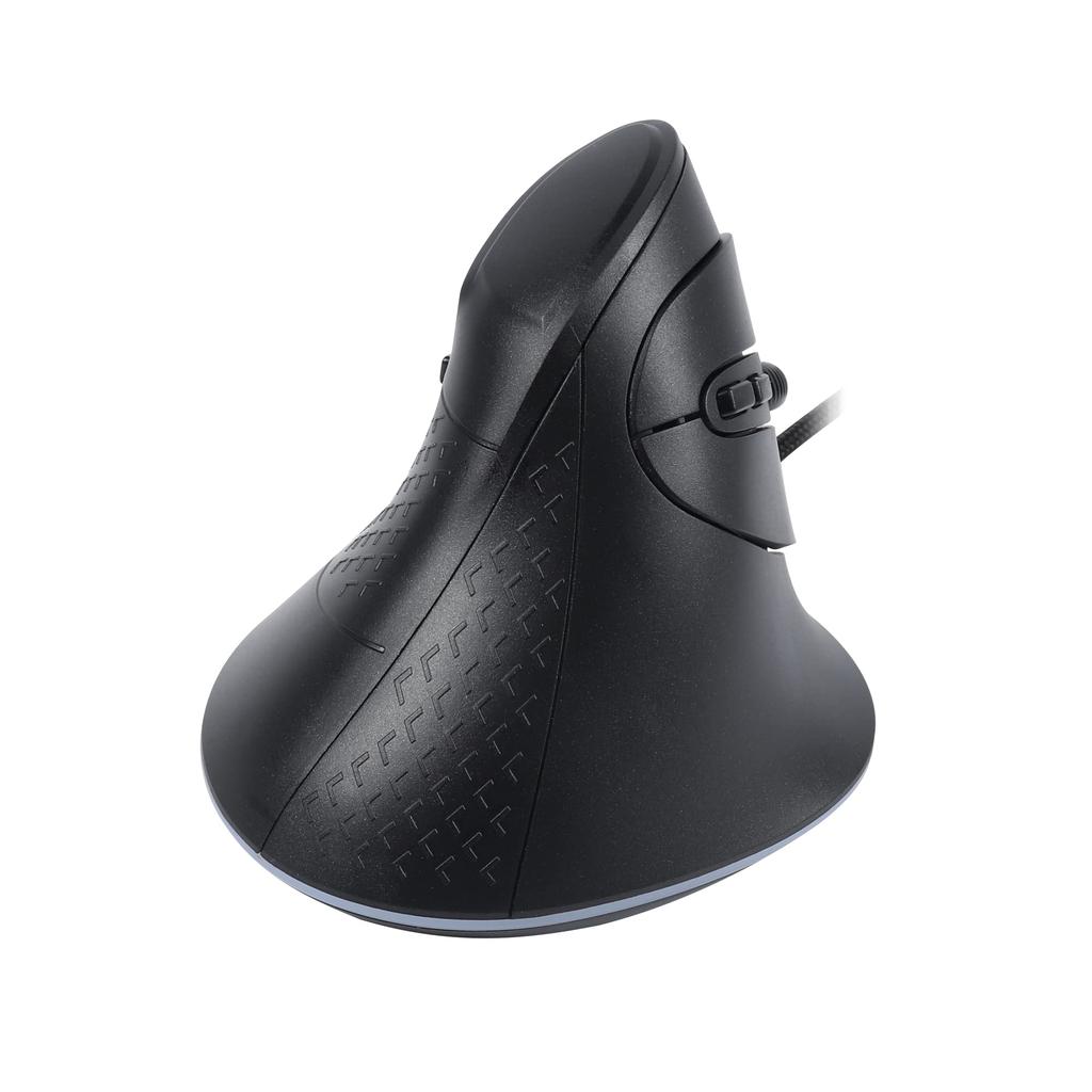 Vertical Wired Optical Gaming Mouse, 7 Buttons, 6 DPI Modes, Programmable LED Lighting Modes, Ergonomic, Right-Handed, Vertical, Large, Compatible