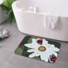 1 Stück Blumen- und Marienkäfermuster Küchenteppich Rutschfeste Fußmatte Pop-Design Badezimmerteppich Badematte Teppich für Zuhause Spüle Wäsche Dekor