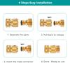 Garden Hose Quick Connector, Solid Brass 3/4 Inch Thread Fitting No-Leak Water Hose Female and Male Easy Connect (6 Sets)