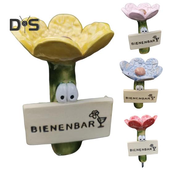 

Станция для поения пчел, цветочный дизайн, поилка для насекомых, смоляная чашка для поения пчел, кормушка для диких пчел, бабочек, декор для сада на открытом воздухе разноцветный