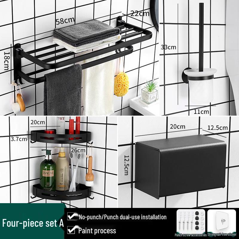 

CMAOS Stainless Steel Folding Towel Rack 4-Piece Set