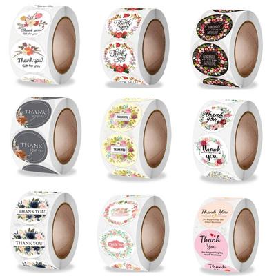 Asi 500 kusov ručne vyrábaných štítkov Roll Flower Nálepky s vďakou