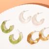 Resin Open Hoop Earrings Fashion Earrings for Women Casual Daily Jewelry Gift