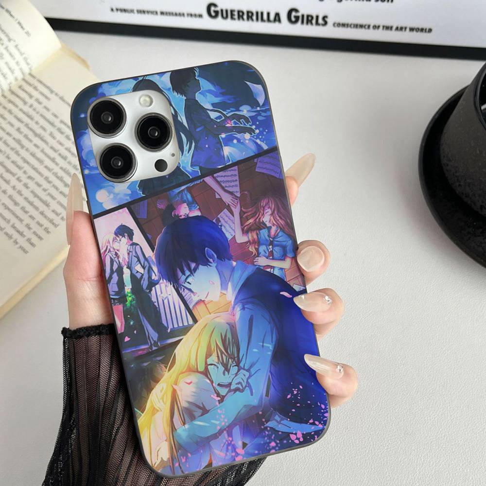 Amine Y-Your Lie In Aprils Soft Corrugated Transparent Phone Case For iPhone 17 15 16 11 12 13 14 Pro Max Plus Pro