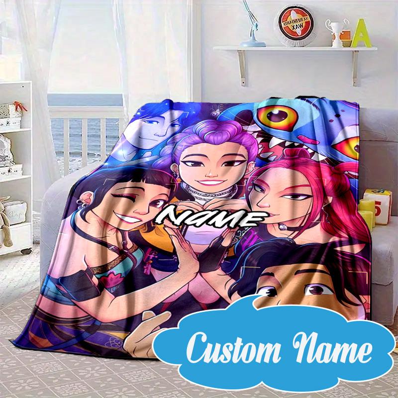 Custom Name Fantasy Friends KPop Blanket bed sofa Blanket Flannel Blanket for Camping, Hiking, Picnic Essentials,gift for Fan family