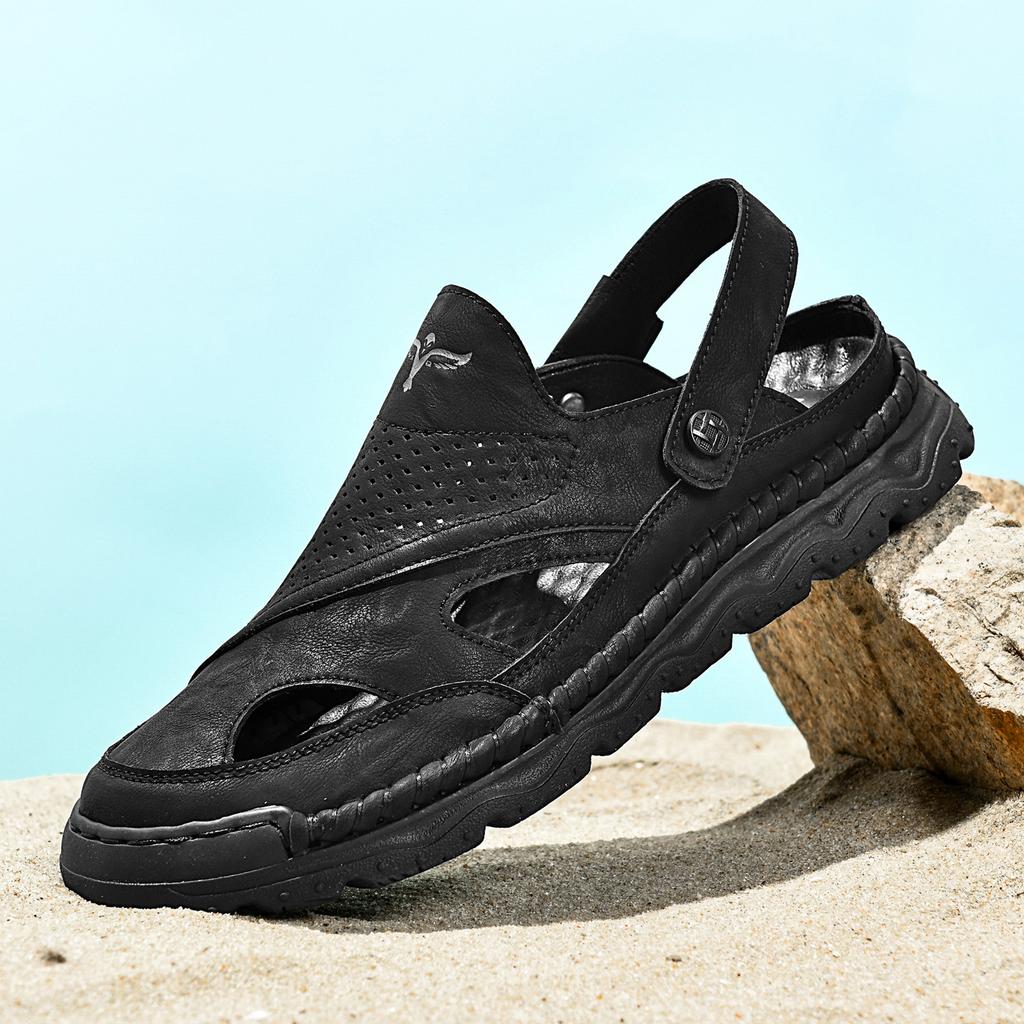 Popular Baotou Slippers Men's 2025 New Summer Outdoor Beach Sandals Men's Trend Men's Shoes Sewn Men's Shoes