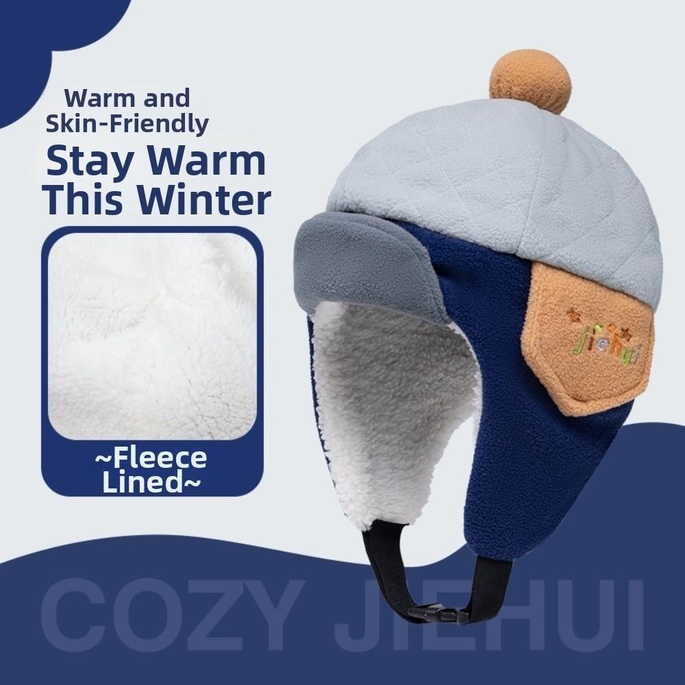 Fleece Lining Kid Earflap Hat Windproof Ear Protector Cap New Ear Warm Beanie Cold Weather