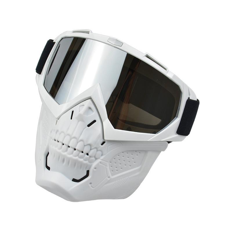 Anlorr New motorcycle riding windproof goggles with detachable sunshade, UV protection, skull face mask, and wind shield