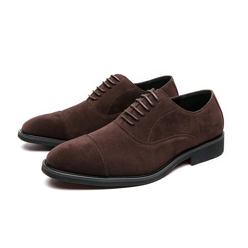 Men's casual leather shoes Foreign trade new men's suede leather shoes fashionable large size pointed formal business leather shoes