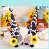 Cow Rudolph Figurine Standing Decor With Sunflower Face For Home Or Event Display