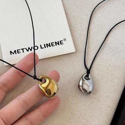 Versatile Simple Metal Beans Pendants Necklace For Women Girls Personalized Fashion Clavicle Necklace Jewelry Accessories Gifts