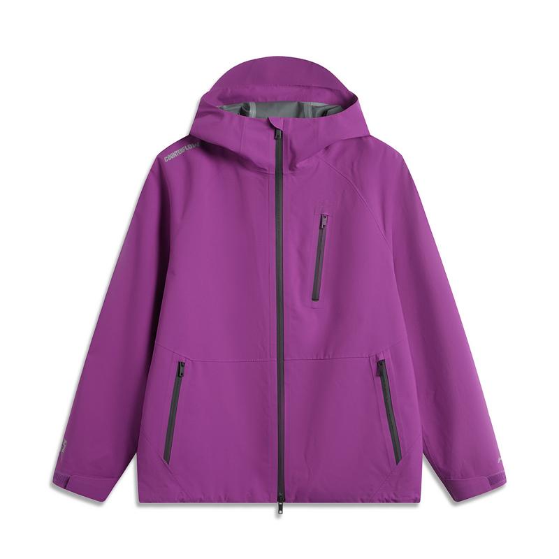 Li Ning CF Su Wan Long Jia Protection Series Waterproof Windproof Outdoor Hiking Hard Shell Jacket Unisex Jacket Space-Purple AEMU049-3