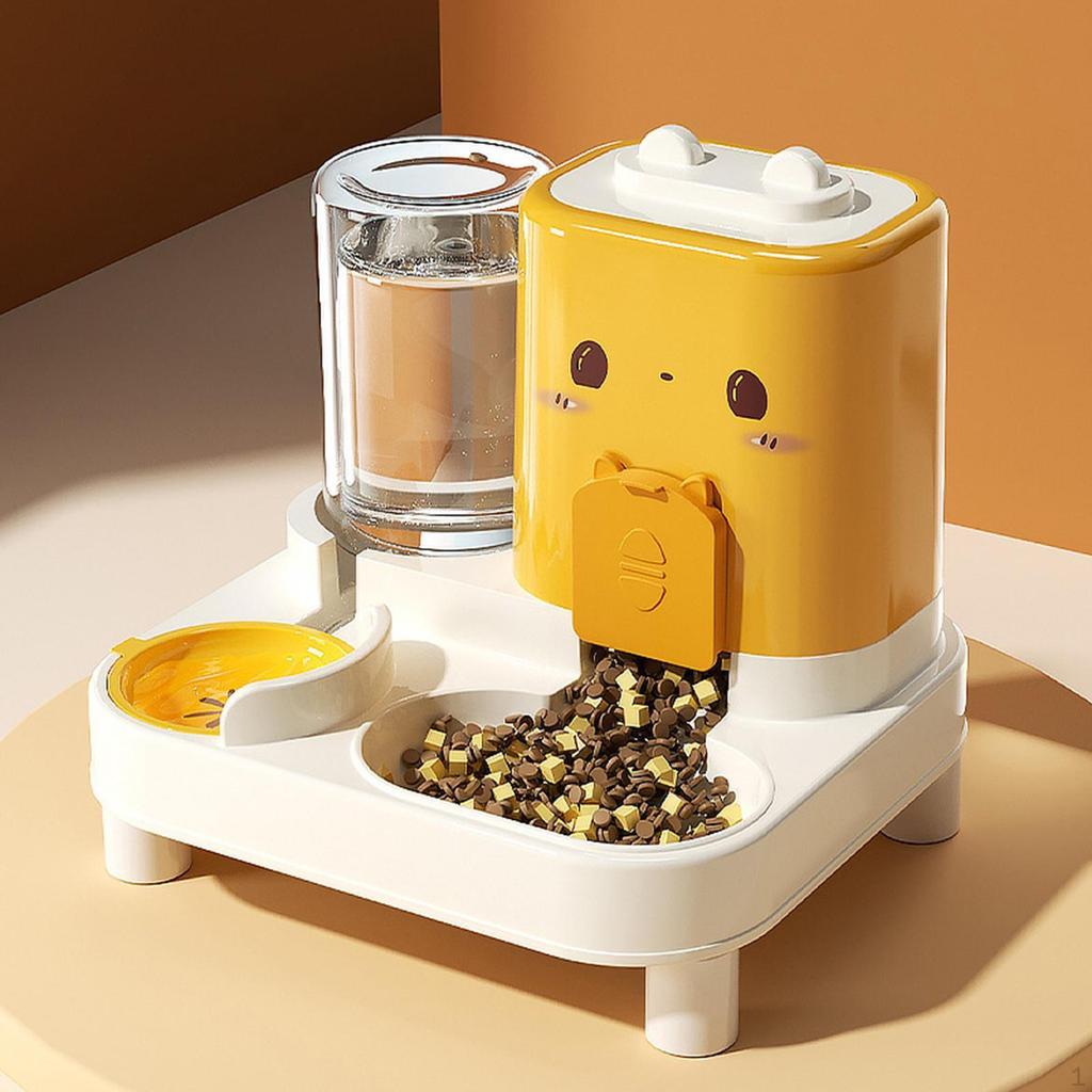 Automatischer Katzenfutterautomat und Wasserspender Haustier Praktisch Kompakt Haushalt Futterfütterung
