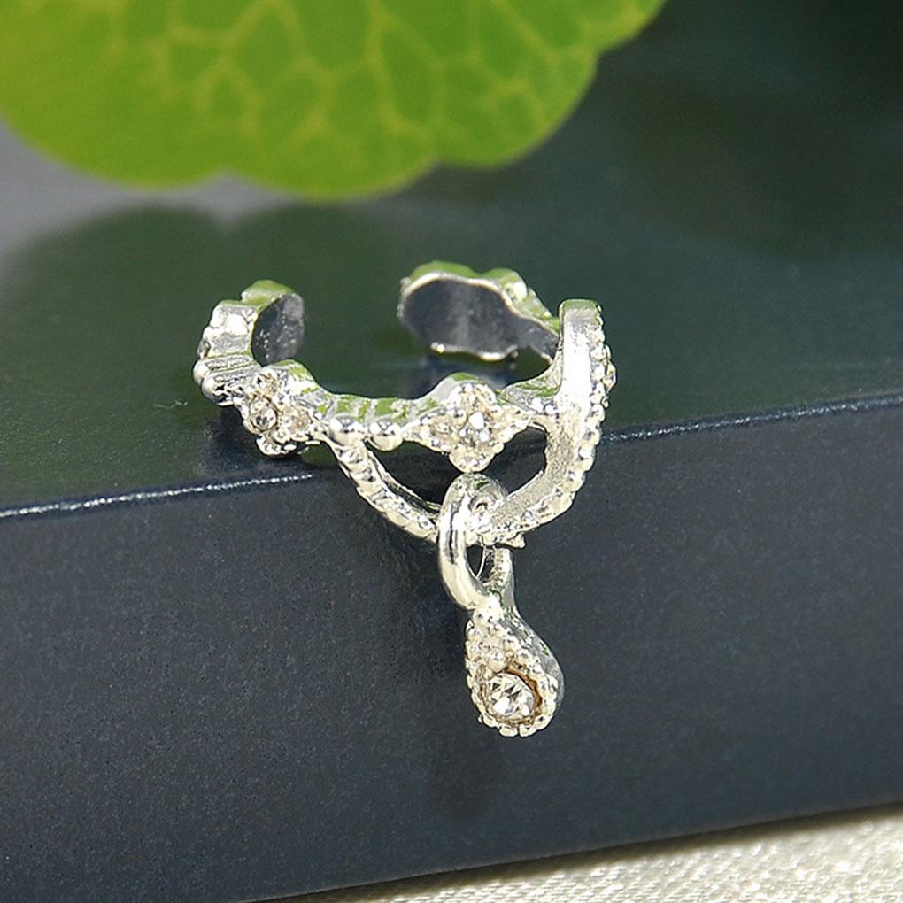 Women Ear Clip Party Wedding Girls Jewelry Decorative Decoration Sister Mother Girlfriend Friendship Sparkling Pendant