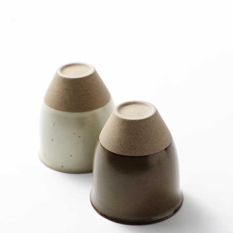 ZISIZ Retro Coarse Pottery Handleless Teacup 5-Pack
