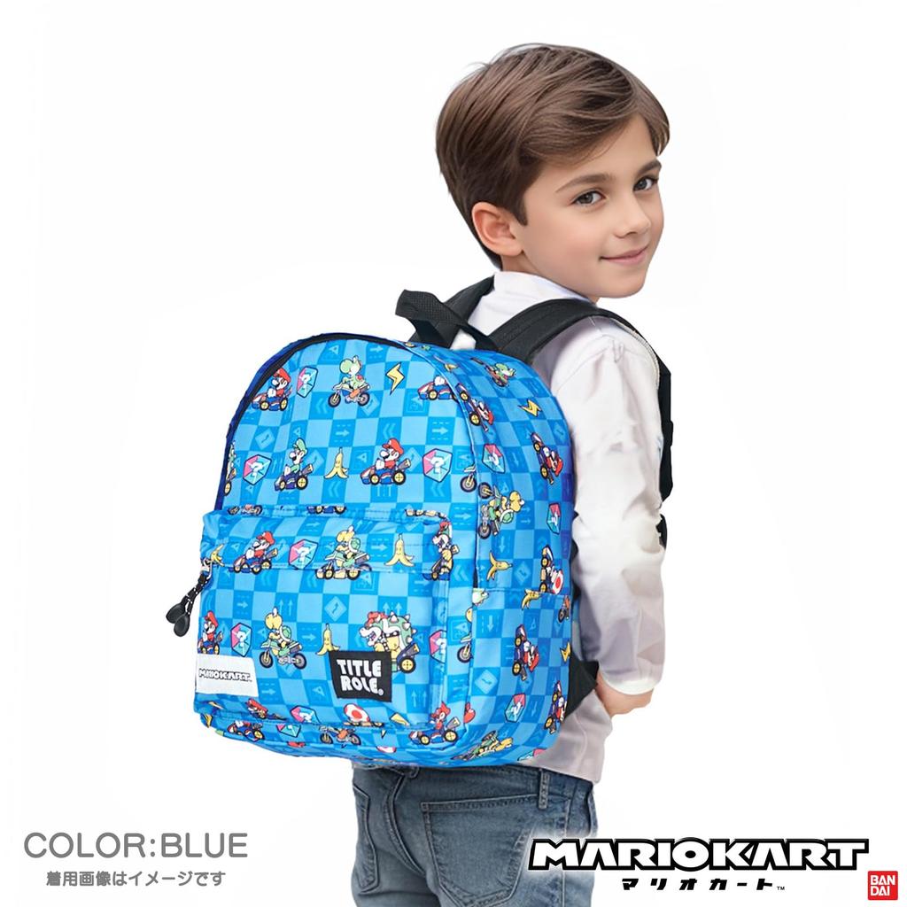 Backpack Mario Kart Kids Mario Luigi Goods Large Capacity B5 Storage Blue F [Title Role]