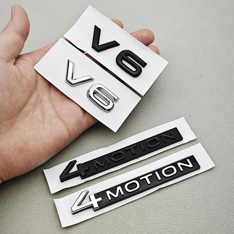 RUNTB1 3D ABS Car Styling 4MOTION V6 Logo Sticker Body Badge Tail Decal For VW Tiguan Touareg Golf Passat R32 Atlas Arteon Accessories
