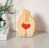 1Set Wooden Bear Family Puzzle Art Personalized Name Custom Home Decor Thanksgiving Christmas Heartwarming Gift for Baby Mom