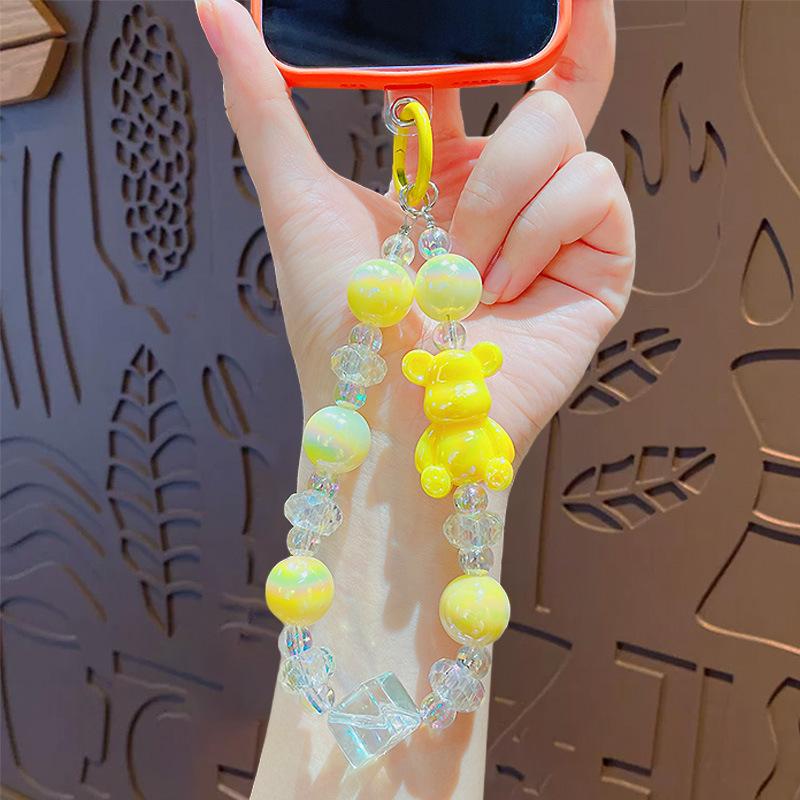 

Creative Beaded Mobile Phone Chain Keychain Doll Pendant Cute Schoolbag Key Chain Pendant Small Gift